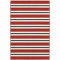 5 x 8 ft. Red Geometric Stain Resistant Indoor & Outdoor Rectangle Area Rug - Red and Ivory - 5 x 8 ft.