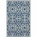 5 x 8 ft. Navy Geometric Stain Resistant Indoor & Outdoor Rectangle Area Rug - Blue and Ivory - 0.15in. H x 62.99in. W x 90.55in. D