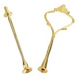 Cake Plate Handle - Delaman Multi-Tiers Cake Cupcake Tray Stand Handle Fruit Plate Hardware Fitting Holder 1PC(2-Tiers Crown-Gold)