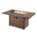 24 x 12 in. Kenwood Rectangle Chat Height Gas Fire Pit Table Brown