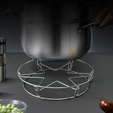 Dgankt kitchen decorStainless Steel Kitchen Pot Rack Kitchen Rack Thickened Double Layer Fryer Rack Insulation Pad Scalding Rack Home Essentials