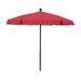 7.5 ft. Hex Garden Umbrella 6 Rib Push Up Champagne Bronze with Red Vinyl Coated Weave Canopy