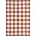 2 x 3 ft. Red Geometric Stain Resistant Indoor & Outdoor Rectangle Area Rug - Red and Ivory - 2 x 3 ft.