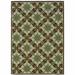 6 x 9 ft. Brown Floral Stain Resistant Indoor & Outdoor Rectangle Area Rug - Brown and Ivory - 6 x 9 ft.