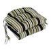 16 in. Spun Polyester Patterned Outdoor U-Shaped Tufted Chair Cushions Eastbay Onyx - Set of 2