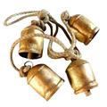 Cicrkhb Christmas Decoration Hangs Clearance Set of Bells 4 Bells for Relaxation Wind Chimes Christmas Cowbells Country Hanging Bells with Rope Christmas Garden Bells Vintage Metal Bells Khaki