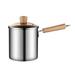 LSLJS Kitchen GadGets Multi-function Mini 304 Stainless Steel Hot Oil Deep Pot Mini Oil-saving Artifact With Filter Three-in-one Frying Set (lid + Deep Pot + Matching Slip Through for Kitchen Home