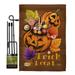 BD-HO-GS-112003-IP-BO-D-US15-BD 13 x 18.5 in. Candy Pumpkin Fall Halloween Vertical Double Sided Mini Garden Flag Set with Banner Pole