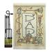 BD-FD-GS-115083-IP-BO-D-US12-AL 13 x 18.5 in. Dad Border Summer Fathers Day Impressions Decorative Vertical Double Sided Garden Flag Set with Banner Pole