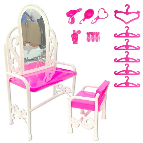 Nk 1 set Kinderspiel zeug Kunststoff Kommode & Stuhl Set Puppenhaus Möbel Puppe Zubehör für Barbie