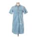 Gap Casual Dress - Shift Collared Short sleeves: Blue Dresses - Women's Size Small