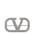 V Logo Signature Strass Brooch