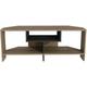 Maldives Corner tv Stand tv Cabinet tv Unit with Open Shelves - Walnut and Black - Decorotika