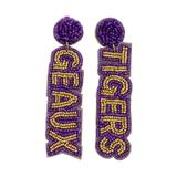 LSU Tigers Beaded Earrings