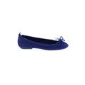 Ann Taylor Flats: Ballet Chunky Heel Casual Blue Shoes - Women's Size 7 - Round Toe
