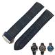 BKUANE 22mm Cowhide Watch Bands for Omega Seamaster 300 Speedmaster DE VILLE Watch Strap for Men Bracelet Point buckle (Color : Dark blue blue, Size : 22mm)