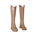 Knee High Boots Womens Retro Block Heel Shoes Non-Slip Side Zipper Pointed Toe Walking Boots Classic Mid Heel Wide Calf Boots Ladies Knee High Boots Water proof Winter Warm Snow Boots (Aa-07, 6.5)