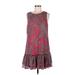 Tommy Hilfiger Casual Dress - Mini Scoop Neck Sleeveless: Burgundy Dresses - Women's Size 8