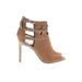 Nine West Heels: Tan Print Shoes - Women's Size 5 1/2 - Open Toe