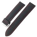 UNCASO Nylon Canvas Watchband 19mm 20mm 21mm 22mm for Tissot Watch Strap (Color : Black red, Size : 22MM)