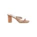 Dolce Vita Sandals: Slip-on Chunky Heel Boho Chic Tan Print Shoes - Women's Size 9 - Open Toe