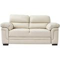 YRRA Italian Style Faux Leather Sofa 2 Seater Corner Sofa Modern Sofa Settee Couch Seat Padded Sofa for Living Room Office Lounge (Cream - 2 Seater)-Cream - 2 Seater