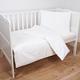 Baby Comfort 4 Piece Cot Bedding Set 120x90 cm Duvet Pillow Duvet Cover Pillowcase (White)