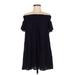 Cooperative Casual Dress - A-Line Off The Shoulder Short sleeves: Blue Print Dresses - Women's Size Medium