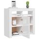 Susany Sideboard Display Cabinet Cupboard Sideboards Chest with LED Lights for Living Room and Bedroom High Gloss White 80x35x75 cm