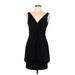 London Times Casual Dress - Party Plunge Sleeveless: Black Print Dresses - New - Women's Size 6