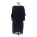 Jessica Howard Casual Dress Crew Neck Short sleeves: Blue Print Dresses - Women's Size 6