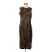 R&K Originals Casual Dress - Party Crew Neck Sleeveless: Brown Dresses - Women's Size 12 Petite