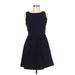 Elle Casual Dress - A-Line: Black Solid Dresses - Women's Size 12