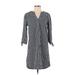 Crown & Ivy Casual Dress - Wrap: Gray Checkered/Gingham Dresses - Women's Size Small