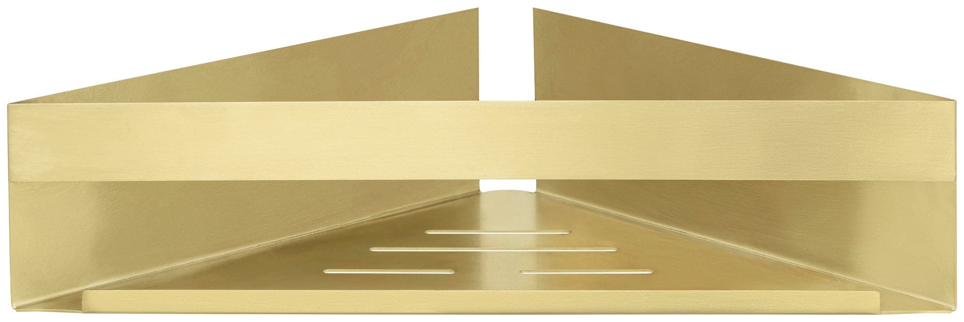 Badorganizer WENKO "Turbo-Loc Eckablage Genova", gold, B:36cm H:8cm T:17cm, Edelstahl, Aufbewahrungsboxen, Befestigen ohne Bohren