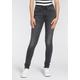 Skinny-fit-Jeans LEVI'S "721 High rise skinny" Gr. 28, Länge 30, schwarz (black wash) Damen Jeans Röhrenjeans mit hohem Bund