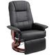 HOMCOM Ergonomic Recliner PU Leather Armchair with Footrest Black, black