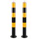 GCCSSBXF Yellow Powder Coat Pipe Steel Safety Barrier - Durable Metal Sign Posts Safety Bollard Traffic Pole for Enhanced Protection