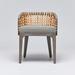 Interlude Palms Low Back Arm Chair Wood/Upholstered/Wicker/Rattan in Gray | 27.5 H x 21.5 W x 22 D in | Wayfair W-149967-110