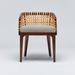 Interlude Palms Low Back Arm Chair Wood/Upholstered/Wicker/Rattan in Brown | 27.5 H x 21.5 W x 22 D in | Wayfair W-149968-108