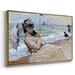 Rosecliff Heights Camille On The Beach At Trouville, 1870 Framed On Canvas Print Canvas in Gray | 17 H x 25 W x 2 D in | Wayfair