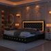 House of Hampton® Jasmely Upholstered Platform Bed Metal in Black | 46.2 H x 58.2 W x 80.3 D in | Wayfair BBFA6FB801374FEAAA9862873A75952C