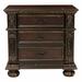 Bloomsbury Market Angelluis 3 - Drawer Solid Wood Nightstand in Brown Wood in Blue/Brown | 29.5 H x 31 W x 18 D in | Wayfair