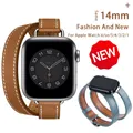 Bracelet en cuir Double Tour pour Apple Watch bracelet Ultra 49mm 45mm 42mm 44mm séries 8 7