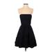 BCBGMAXAZRIA Casual Dress - Fit & Flare Open Neckline Sleeveless: Black Print Dresses - New - Women's Size 2