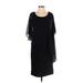 Adrianna Papell Casual Dress - Shift Scoop Neck 3/4 sleeves: Black Print Dresses - Women's Size 4