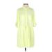 Gap Casual Dress - Shirtdress Collared Long sleeves: Yellow Solid Dresses - Women's Size Small