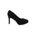 Madden Girl Heels: Slip On Stilleto Minimalist Black Print Shoes - Women's Size 8 1/2 - Round Toe