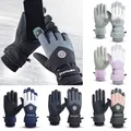 Gants de ski en cuir PU pour moto et cyclisme gants d'équitation imperméables écran tactile non