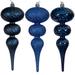 Vickerman 732243 - 8" Midnight Blue Swirl Finial Christmas Tree Ornament Assortment (6 Pack) (N230131D)